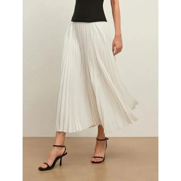 COMMENSE Women's Backless Halter black and‎ white Pleated Dress S - Picture 4 of 5